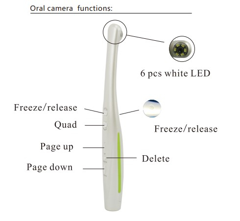 Cámara intraoral WiFi dental inalámbrica MD1500AW con cámara web