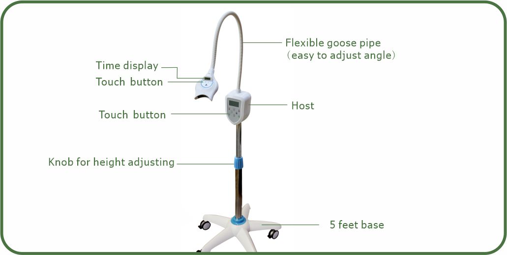 Máquina de blanqueamiento dental MD669 con lámpara dental LED azul y roja